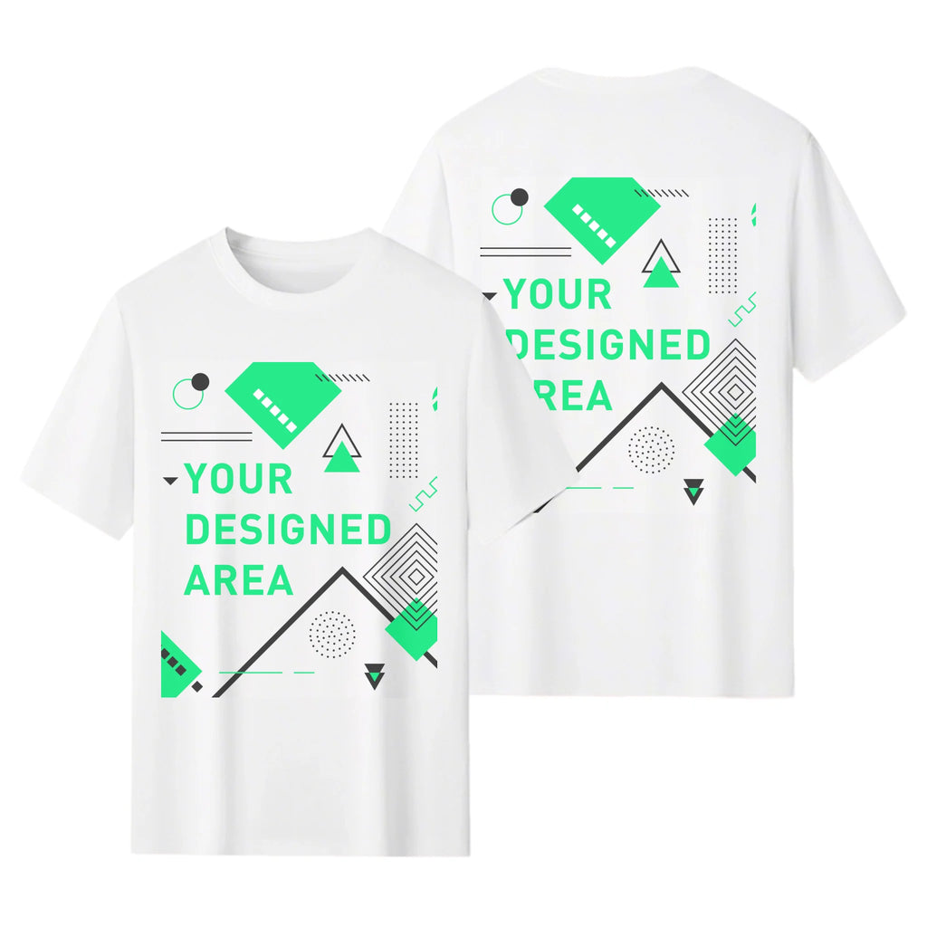 Custom Double-Sided Photo Tee - Your Picture on Front & Back, 180g Heavyweight Cotton