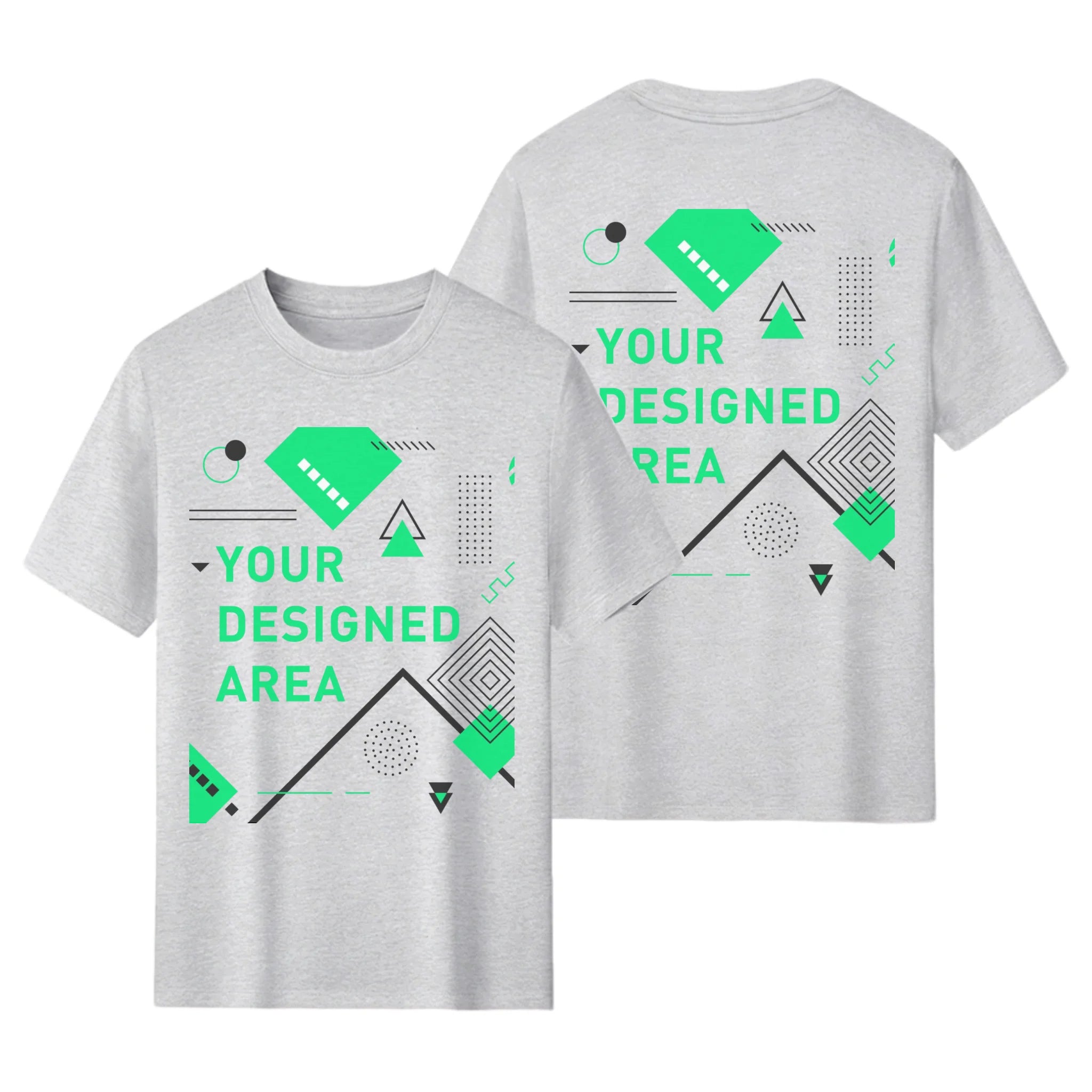 Custom Double-Sided Photo Tee - Your Picture on Front & Back, 180g Heavyweight Cotton